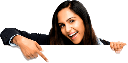 Woman pointing at Get A Free Consultation button for Business Listings Management